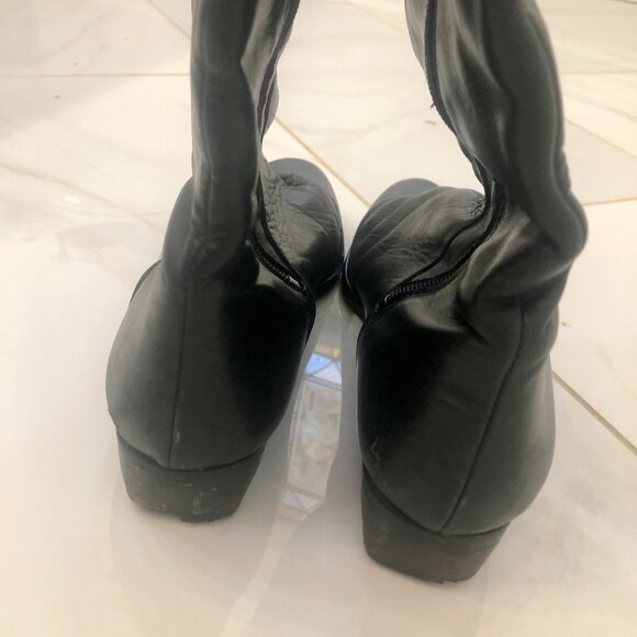Knee High Black Leather Boots Size 9 Made in Italy - Picture 4 of 11